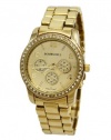 Bombshell Women's BS0314G Runway Rhinestone Gold Tone Watch