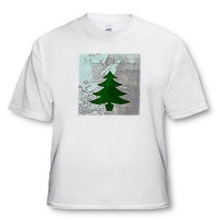 Merry Christmas Aqua Abstract Tree - White Infant Lap-Shoulder Tee (6M)