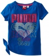 Puma - Kids Girls 2-6X Little Glitter Rock Tee, Victoria Blue, 6