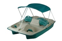 KL Industries Sun Dolphin Sun Slider Adjustable 5 Seat Pedal Boat w/ Canopy