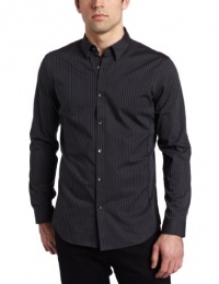 Calvin Klein Sportswear Men's Slim Fit Long Sleeve Stripe Stretch Dobby Shirt