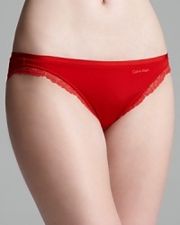 Solid bikini with lace trim from Calvin Klein Underwear. Style #F3278