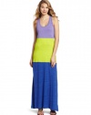 C&C California Women's Colorblock Tank Maxi Dress, Mirage/Multi, Large