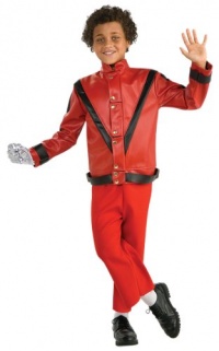 Michael Jackson Costume, Child's Deluxe Red Thriller Jacket Costume