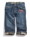 GUESS Kids Boys Toddler Profile Stitch Jean, DARK STONEWASH (24M)