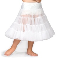 I.C. Collections Girls White Bouffant Half Slip Petticoat - Tea Length, Size 2T