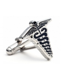 These cufflinks with an iconic caduceus logo will heal all of your style woes.  The perfect accent to your tailored look.