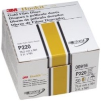 3M 00916 Hookit Gold 3 P220A Grit Disc, (Box of 50)