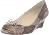 Calvin Klein Women's Olita Washed Snake Wedge Pump,Light Taupe,10 M US