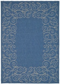 Area Rug 2x5 Rectangle Transitional Blue - Ivory Color - Safavieh Courtyard Rug from RugPal