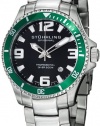 Stuhrling Original Men's 395.33P154 Aquadiver Regatta Champion Professional Diver Swiss Quartz Date Green Bezel Watch