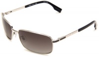 BOSS by Hugo Boss Men's B0425PS Polarized Rectangle Sunglasses,Palladium Frame/Gray Lens,One Size