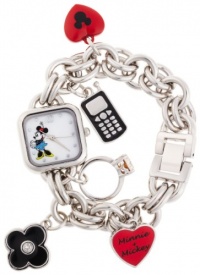 Disney Women's MN2011 Minnie Mouse Mother-of-Pearl Dial Charm Watch