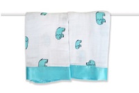 aden + anais 2 Pack Cotton Muslin Issie Security Blankets, Declan Elephant