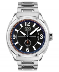 A classic steel chronograph with sporty accents from esQ Movado's Excel watch collection.