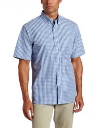 IZOD Men's Short Sleeve Tattersall Button Down Shirt