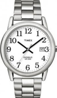 Timex Men's T2N169 EZ Reader Silver-Tone Case and Bracelet White Dial Watch