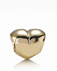 PANDORA's classic puffed heart charm in gleaming 14K gold.