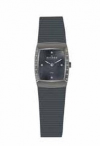 Skagen Women's 684XSMM Skagen Denmark Black Mother-Of-Pearl Square Stainless Steel Wo Watch