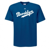 Majestic Brooklyn Dodgers Royal Blue Cooperstown Official Logo T-shirt