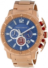 Vince Camuto Men's VC/1020BLRG The Striker Steel Rose Gold-Tone Blue Dial Chronograph Watch