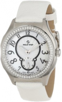 Philip Stein Women's 15D-FGRMOP-PPW Prestige Diamond Bezel White Pashmina Pearl Strap Watch