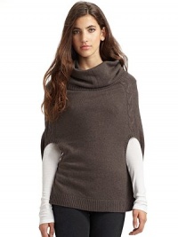 THE LOOKDraped cowlneckRibbed at neck, arm openings and hemCable-knit detailsTHE FITAbout 27 from shoulder to hemTHE MATERIALCashmereCARE & ORIGINDry cleanImported