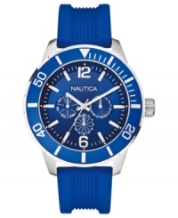 Rich blue colors make this multi-functional Nautica sport watch a stylish addition to your look.