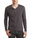 French Connection Men's Footcandle Stripe Henley, Kitten/India Ink, XL