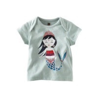 Tea Collection Baby-Girls Infant Su Chi Mermaid Tee, Mineral, XX-Small