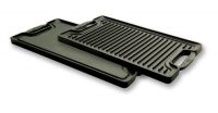 Emeril by All-Clad E6019764 Cast-Iron 2-Burner Reversible Grill / Griddle Cookware, Black