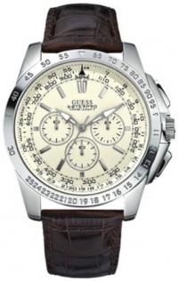 Guess Men's U13570G2 Brown Stainless-Steel Quartz Watch with White Dial