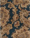 8' x 11' Rectangular Surya Area Rug SEA169-811 Teal/Burnt Sienna Color Hand Tufted in India Sea Collection