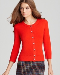 Rhinestone buttons breathe distinctive life into a classic kate spade new york cardigan for an effortlessly luxe look.