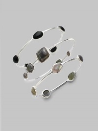 From the Scultura Collection. Distinctive 5-stone bracelet of labradorite stones with diamond accents adding a hint of sparkle.Labradorite Diamonds, 0.25 tcw Sterling silver Diameter, about 2½ Imported