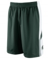 Get your game on while supporting your favorite NCAA team with these Michigan State Spartans basketball shorts featuring Dri-Fit technology from Nike.