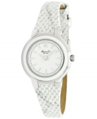 Venomous style, by Kenneth Cole New York. This fierce watch is covered in pristine white color for a striking effect.