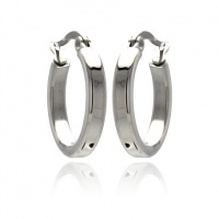 Authentic Stainless Steel Hoop Earrings (Thickness: 3.4mm and Measurement:14mm , Includes Special Pouch.