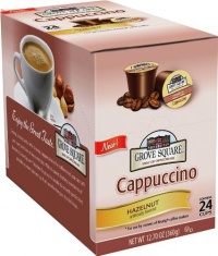 Grove Square Cappuccino Cups, Hazelnut, Single Serve Cup for Keurig K-Cup Brewers, 24-Count