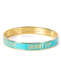 Play pool with this 12-karat gold and enamel bangle from kate spade new york. Emblazoned with cheeky cabana sayings, it's the perfect piece for making a splash.