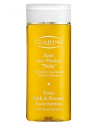 Tonic Bath & Shower Concentrate. The ideal complement to any body-firming program. This cleansing experience combines the pleasure of a shower or bath with the aromatic properties of plant extracts. Helps tone and firm skin and enhances a total feeling of well-being. Gently cleanses without disturbing moisture balance, leaving skin soft and supple. Imported from France. 6.8 oz. 