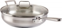 Emeril by All-Clad E8848264 Restaurant Chef's Stainless Steel Dishwasher Safe 5-Quart Saute/Fry Pan with Lid Cookware, Silver