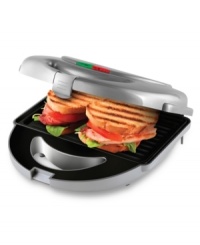 Take charge of hunger with the Big Boss grill from Emson. Griddle, grill or snap in specialty plates to cook crispy waffles, hot sandwiches, fresh donuts and omelettes in no time flat. A nonstick surface means healthier meals and effortless cleanup. One-year limited warranty. Model 8153.