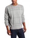 Van Huesen Men's 9GG Fancy Windowpane Crew Neck Sweater