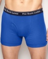 Traditional styled 3 pack boxer brief by Polo Ralph Lauren comes in 3 assorted colors and made from 100% cotton for breathability and for all day comfort.