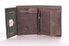 Visconti Hunter 709 Mens Coin & ID Holder Tri Fold Wallet Oiled Tan Brown Distressed Leather