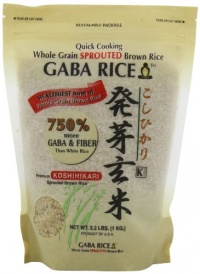 Koshihikari Premium Sprouted Brown Gaba Rice, 2.2-Pound Pouches (Pack of 2)