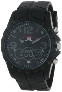 U.S. Polo Assn. Men's US9058 Analog-Digital Black Dial Black Rubber Strap Watch