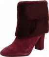 Rockport Women's Helena Cuffed Bootie,Merlot Suede,7 M US