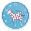 DecoMates Non-Ticking Silent Wall Clock - Pink Zebra (Blue)